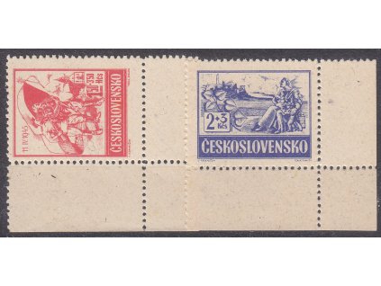1945, 1.50-2Kč Skalické vydání, rohové kusy, **