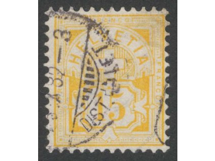 1882, 15C žlutookrová, razítkované, fald v růžku