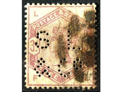 1883, 3P Viktoria, perfin