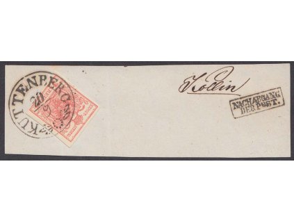 1850, DR Kuttenberg, výstřižek se zn. 3 Kr, MiNr.3, hezké