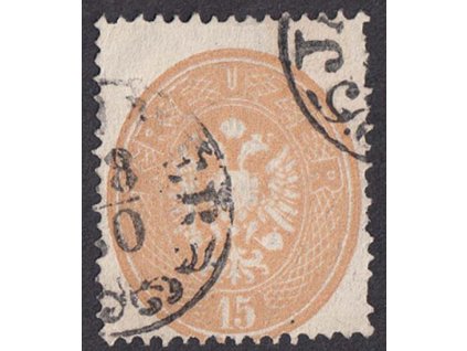 1863, 15 Kr Orlíček, MiNr.28, razítkované, krátký zoubek