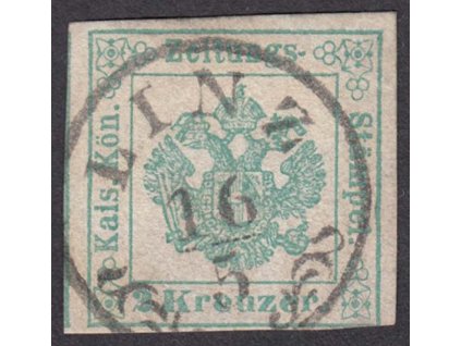 1853, 2 Kr Zeitungsstempelmarken, MiNr.1, razítkované