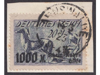1923, 20M+1000M přetisková, výstřižek, MiNr.260, razítkované, dv