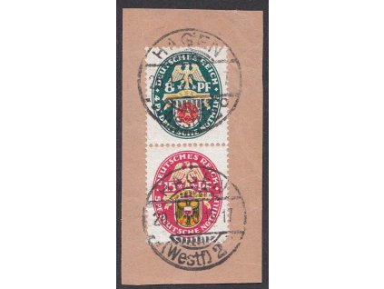 1929, soutisk Erby, MiNr.S68, výstřižek