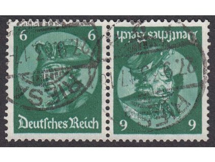 1933, 6 Pf Friedrich, protichůdná dvojice, MiNr.K17, razítkované