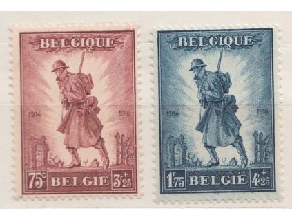 1932, 75C-1.75Fr série Pomník, MiNr.342-43, * po nálepce