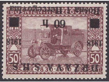 1918, 60H/50H obrácený přetisk, MiNr.10, **