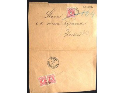 1885, R-dopis vyfr. zn. 3krát 5Kr vyd. 1883