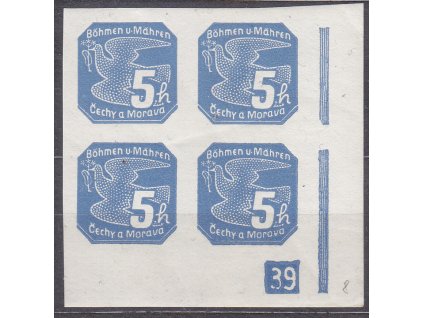 5h modrá, roh. 4blok s DČ 39 - protikus k DČ 8, **