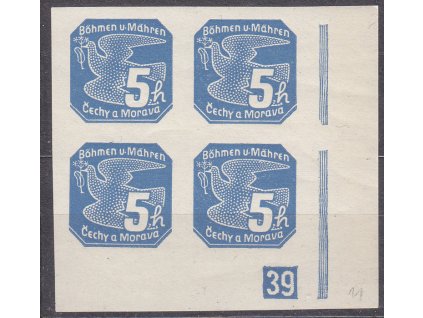 5h modrá, roh. 4blok s DČ 39 - protikus k DČ 11, **