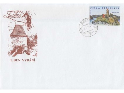 2002, FDC Zvíkov, razítko Ústí nad Labem 26.6., automatová známka, nevydaná