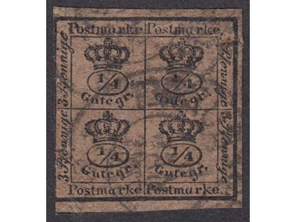 Braunschweig, 1857, 4/4 Gdr Znak, 4blok, MiNr.9, razítko, dv