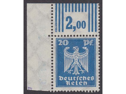 1924, 20 Pf Orel, MiNr.358, * po nálepce, rohový kus