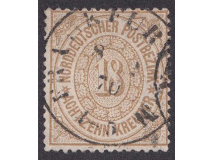Norddt. Postbezirk, 1869, 18 Kr hnědá, MiNr.23, razítkované