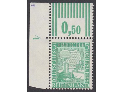1925, 5 Pf Rheinland, roh. kus, MiNr.372, * po nálepce