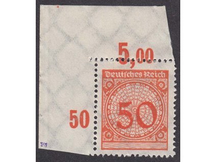 1923, 50 Pf číslice, roh. kus, MiNr.342, * po nálepce