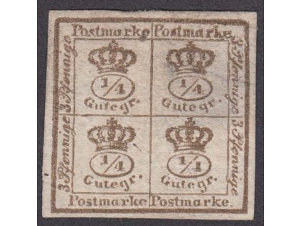 Braunschweig, 1857, 4/4 Ggr Znak, nevydaná, MiNr.I, (*) , dv