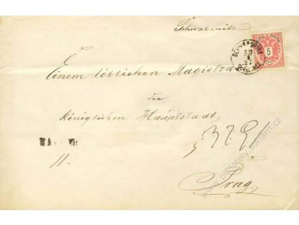 1887, DR Švábenice, R-dopis