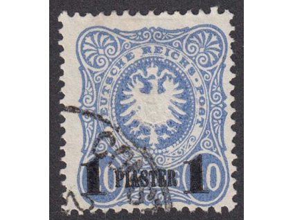 Turecko, 1884, 1 PIA / 20 Pia modrá, Minr.3, razítkované