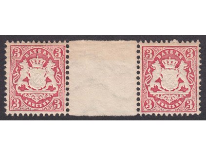 Bayern, 1875, 3 Kr Znak, meziarší, MiNr.33ZW, **