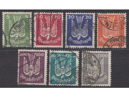 1924, 5-300 Pf letecká série, MiNr.344-50, razítkované