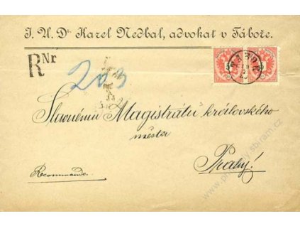 1889, DR Tábor, dopis, horší jakost