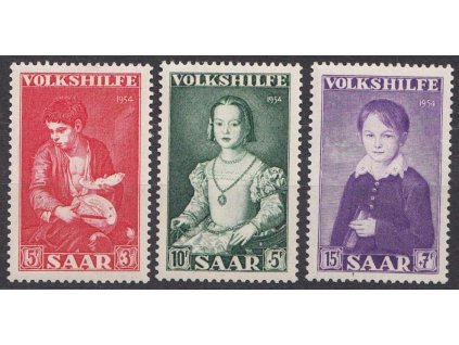 Saarland, 1954, 5-15 Fr série Obrazy, MiNr.354-56, **