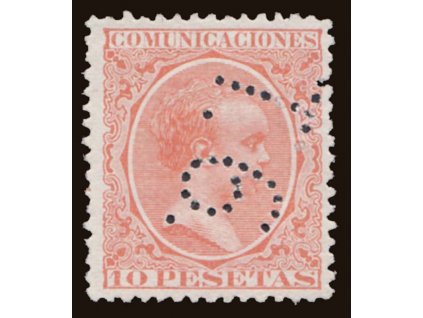 1889, 10Pta Alfons, perfin, MiNr.201, (*)