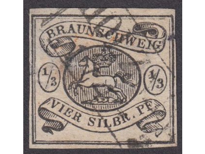 Braunschweig, 1853, 1/3 (Sgr) Znak, MiNr.5, razítkované, dv