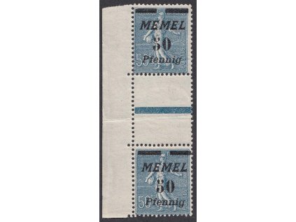 Memel, 1922, 50Pf/50C meziarší, MiNr.61, ** , přeloženo v meziarší