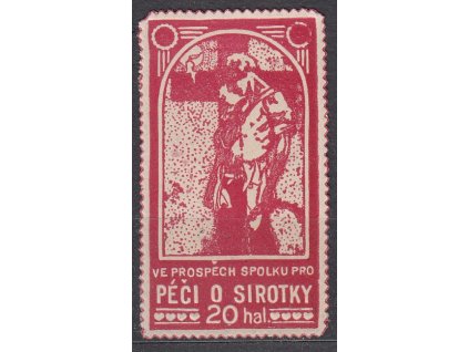 20h Mucha, Péče o sirotky v barvě červené, cca 1920, **, ilustrační foto