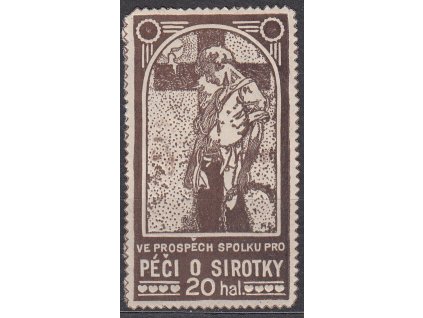 20h Mucha, Péče o sirotky v barvě hnědé, cca 1920, **, ilustrační foto