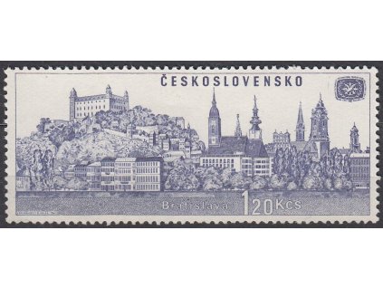 1967, 1.20Kčs Bratislava, DV - čárka u emblému, Nr.1585, **