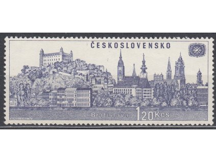 1967, 1.20Kčs Bratislava, DV - čáry před "Č" a pod "SK", Nr.1585, **