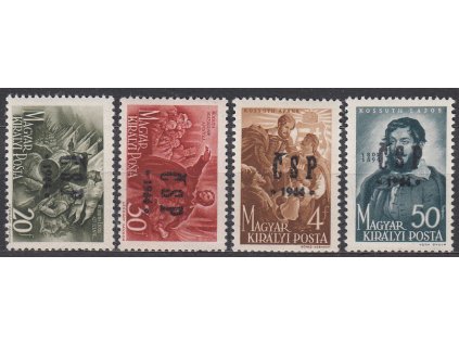 Chust, 4 ks zn. s přetiskem ČSP 1944, padělané přetisky, **