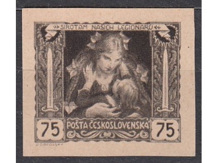 75h černá, nezoubkovaný ZT na nahnědlém papíru bez lepu, zk.Vrba, Nr.30