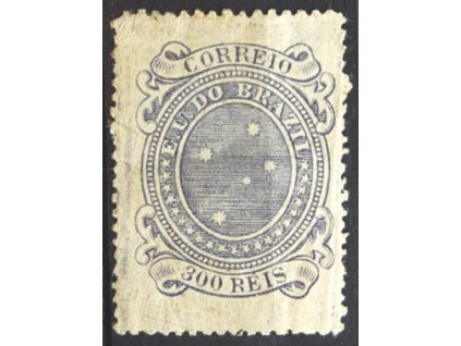 Brasilie, 1890, 300R modrofialová, * po nálepce