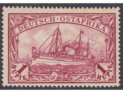 Ostafrika, 1901, 1 R Lodička, MiNr.19, * po nálepce