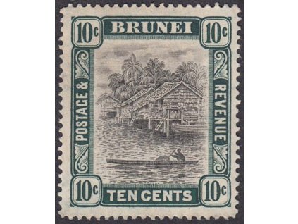 Brunei, 1907, 10 C Zátoka, MiNr.27, * po nálepce