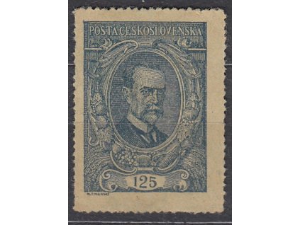 125h modrá, zoubkovaný ZT na nazelenalém papíru, Nr.140, bez lepu, dv