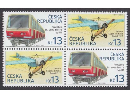 2014, 13 Kč Dopravní prostředky (V+L / L+V), Nr.799-800, **