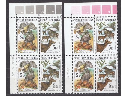 2000, 5 Kč Myslivost, odstíny hnědé, MiNr.273a,b,274, **