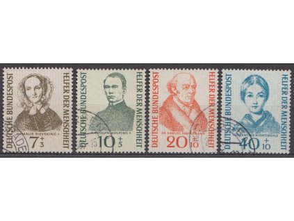 1955, 7-40 Pf série Osobnosti, MiNr.222-25, razítkované