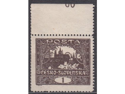1h hnědá, Řz.13 3/4, krajový kus s částí počitadla na horním okraji, Nr.1C, **
