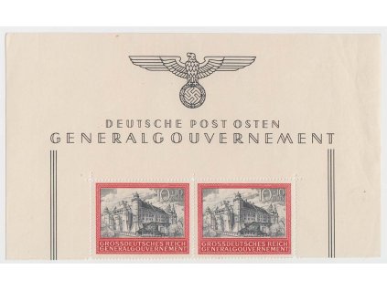 Generalgouwernement, 1944, 10 Zl Krakov, horní část aršíku, **/*