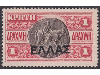 Kréta, 1909, 1 Dr s přetiskem, MiNr.62, * po nálepce