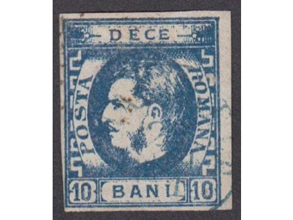 1869, 10 B Karel I., MiNr.22, razítkované, drobná vada