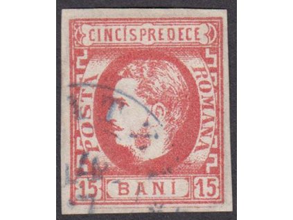 1869, 15 B Karel I., MiNr.23, razítkované, těžší *