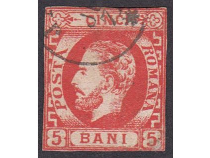 1871, 5 B Karel I., MiNr.26a, razítkované, drobná vada