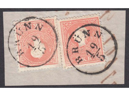 1858, 5 Kr Franc Josef, razítko Brünn, MiNr.13II, výstřižek